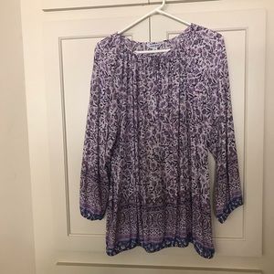 Women’s Top Size 1X Purple Flower Pattern